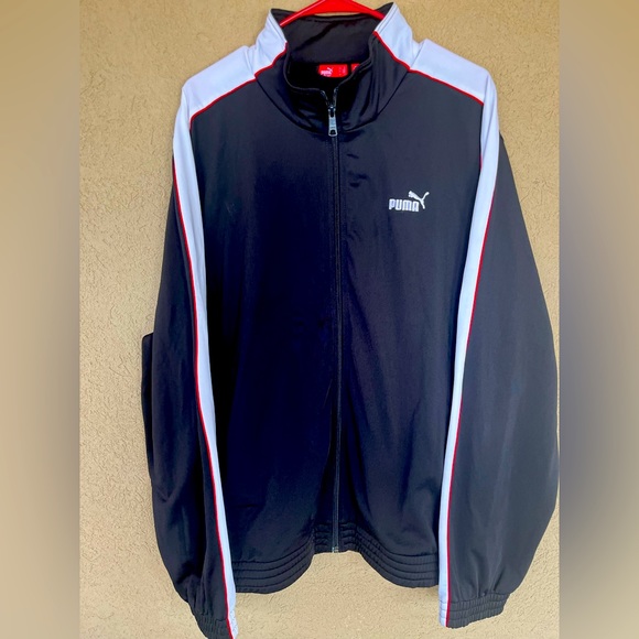 Men’s puma, gray, white and red full zip up jacket. Size XL - Picture 1 of 3